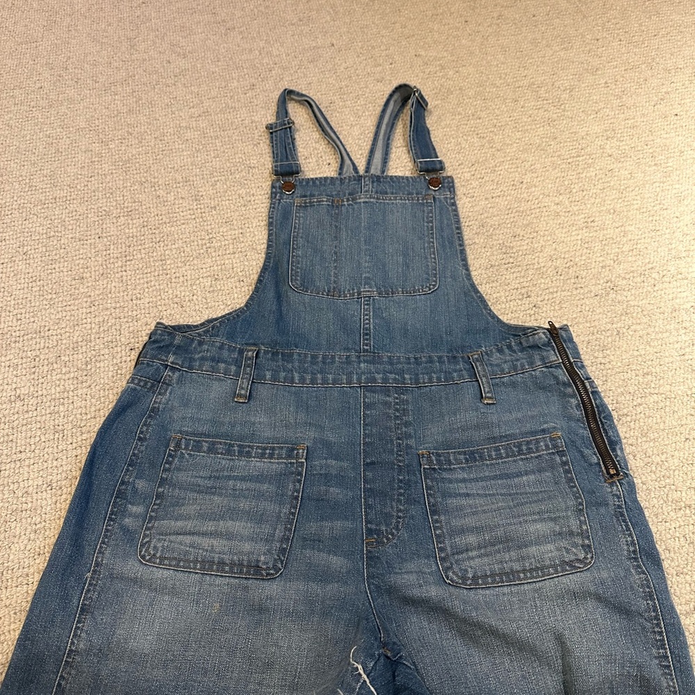 Madewell Blue Denim Short Overalls - Large